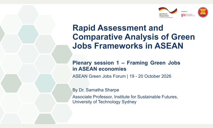 Cover of Rapid Assessment and Comparative Analysis of Green Jobs Frameworks in ASEAN