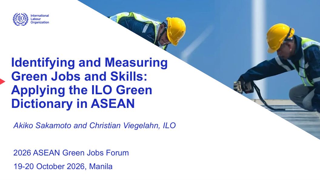 Cover: ILO Green Dictionary: Identifying and Measuring Green Jobs and Skills