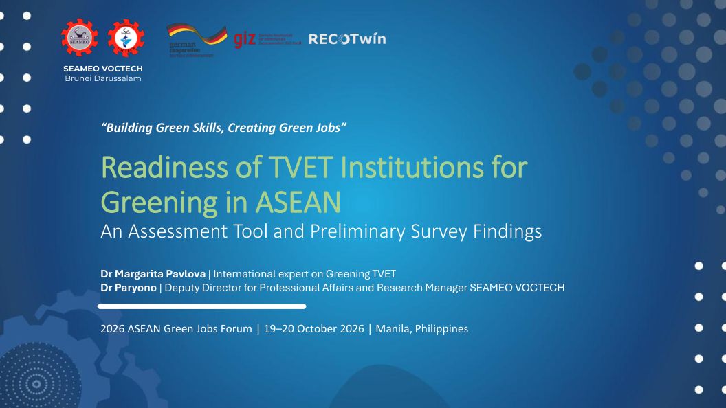 Cover: GERI: Readiness of TVET Institutions for Greening in ASEAN